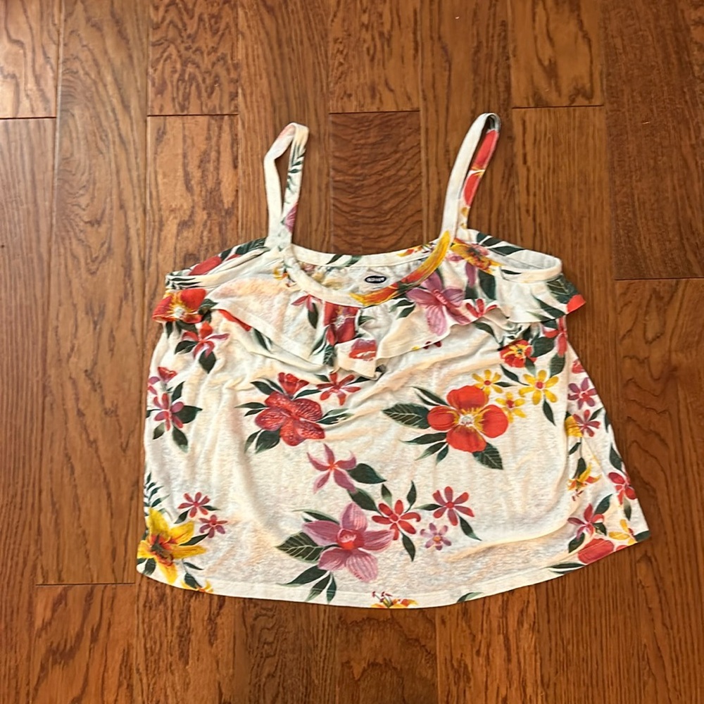 Floral Tank with Ruffle